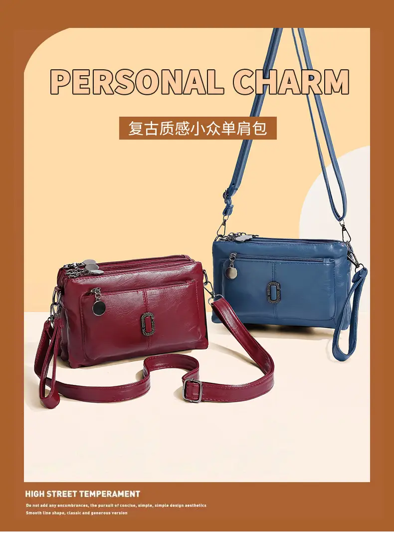 Black Textured Sheepskin Shoulder Crossbody Bag for Women — feature 1