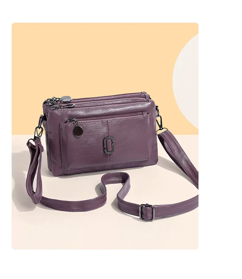 Black Textured Sheepskin Shoulder Crossbody Bag for Women — feature 10