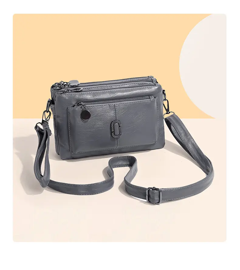 Black Textured Sheepskin Shoulder Crossbody Bag for Women — feature 11