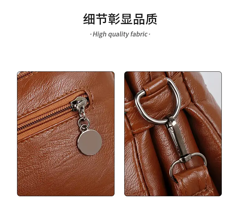 Black Textured Sheepskin Shoulder Crossbody Bag for Women — feature 13