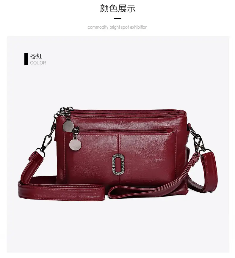 Black Textured Sheepskin Shoulder Crossbody Bag for Women — feature 21