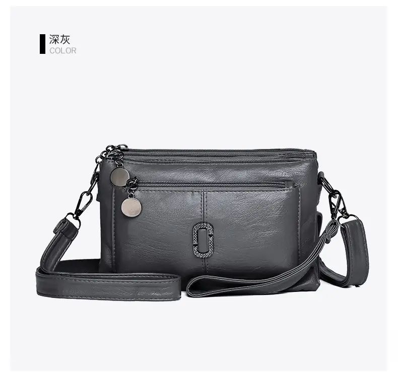 Black Textured Sheepskin Shoulder Crossbody Bag for Women — feature 23