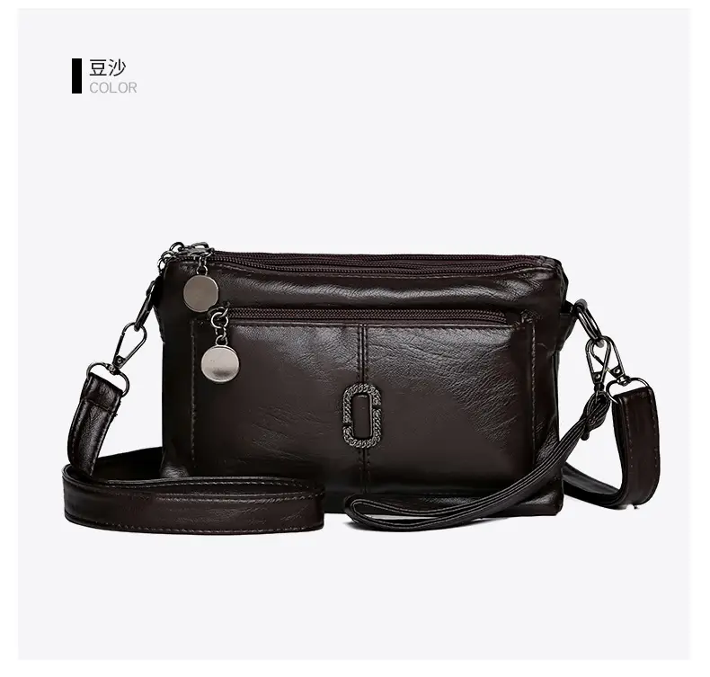 Black Textured Sheepskin Shoulder Crossbody Bag for Women — feature 25