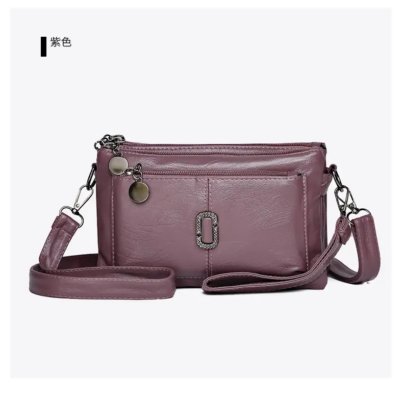 Black Textured Sheepskin Shoulder Crossbody Bag for Women — feature 27