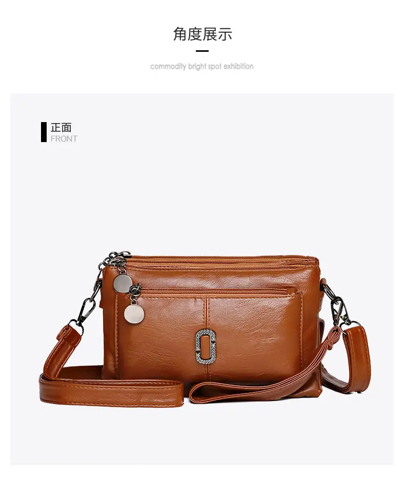 Black Textured Sheepskin Shoulder Crossbody Bag for Women — feature 28