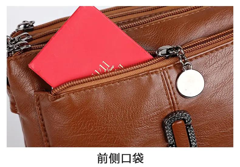 Black Textured Sheepskin Shoulder Crossbody Bag for Women — feature 36