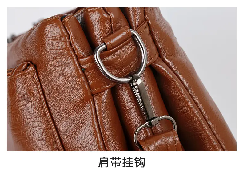 Black Textured Sheepskin Shoulder Crossbody Bag for Women — feature 39