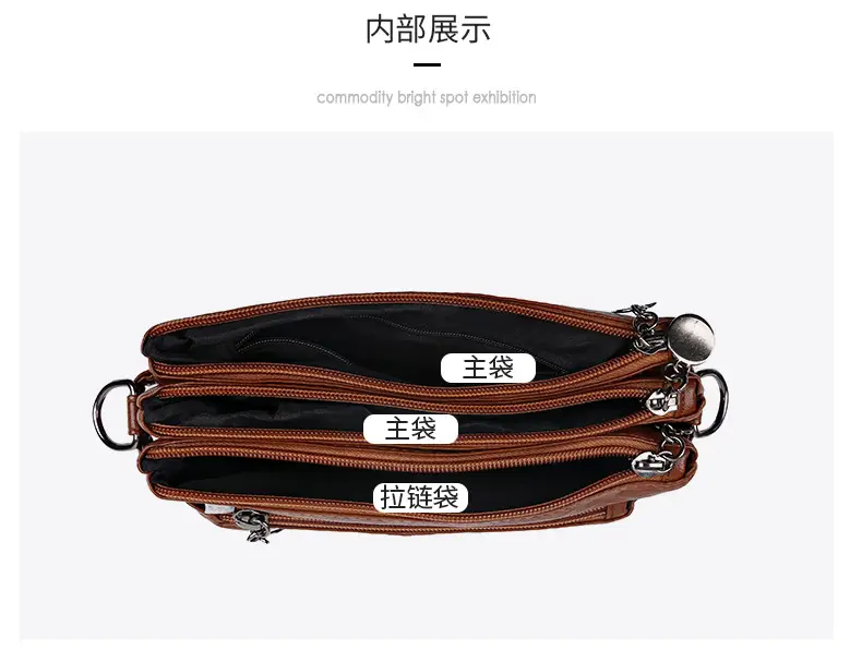 Black Textured Sheepskin Shoulder Crossbody Bag for Women — feature 40