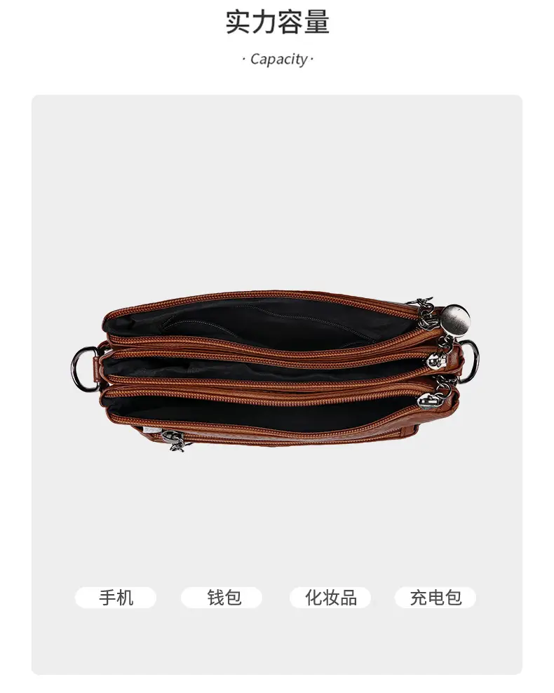 Black Textured Sheepskin Shoulder Crossbody Bag for Women — feature 6