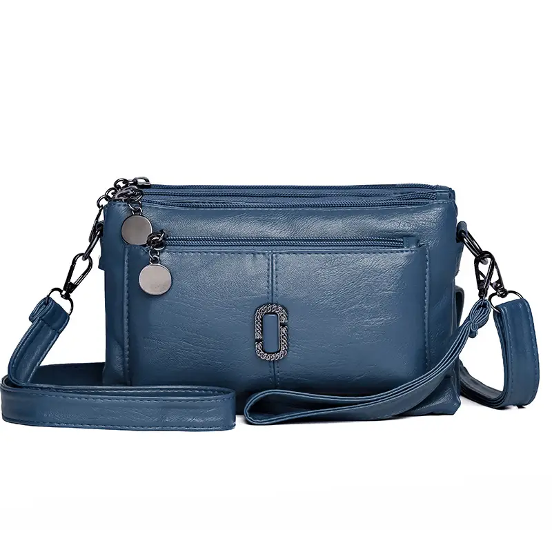 Black Textured Sheepskin Shoulder Crossbody Bag for Women - Image 3