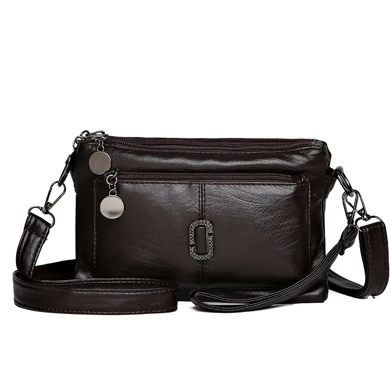 Black Textured Sheepskin Shoulder Crossbody Bag for Women - Image 6
