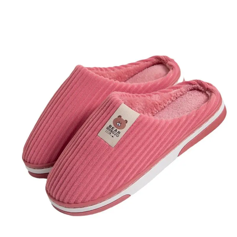 Cross-border cotton slippers autumn and winter warm two-color TPR bottom non-slip odorless home warm feet winter Mao Mao slippers