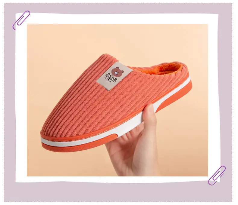 Cross-border cotton slippers autumn and winter warm two-color TPR bottom non-slip odorless home warm feet winter Mao Mao slippers — feature 14