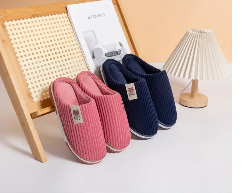 Cross-border cotton slippers autumn and winter warm two-color TPR bottom non-slip odorless home warm feet winter Mao Mao slippers — feature 20
