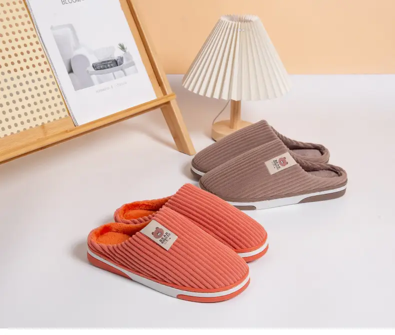 Cross-border cotton slippers autumn and winter warm two-color TPR bottom non-slip odorless home warm feet winter Mao Mao slippers — feature 22