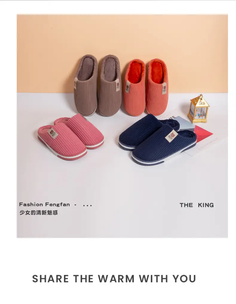 Cross-border cotton slippers autumn and winter warm two-color TPR bottom non-slip odorless home warm feet winter Mao Mao slippers — feature 7