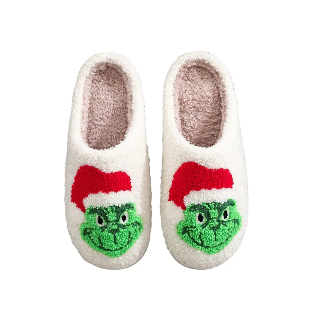 Amazon Grinch balloon Christmas Halloween explosion cotton slippers men and women home winter wool slippers cross-border - Image 53