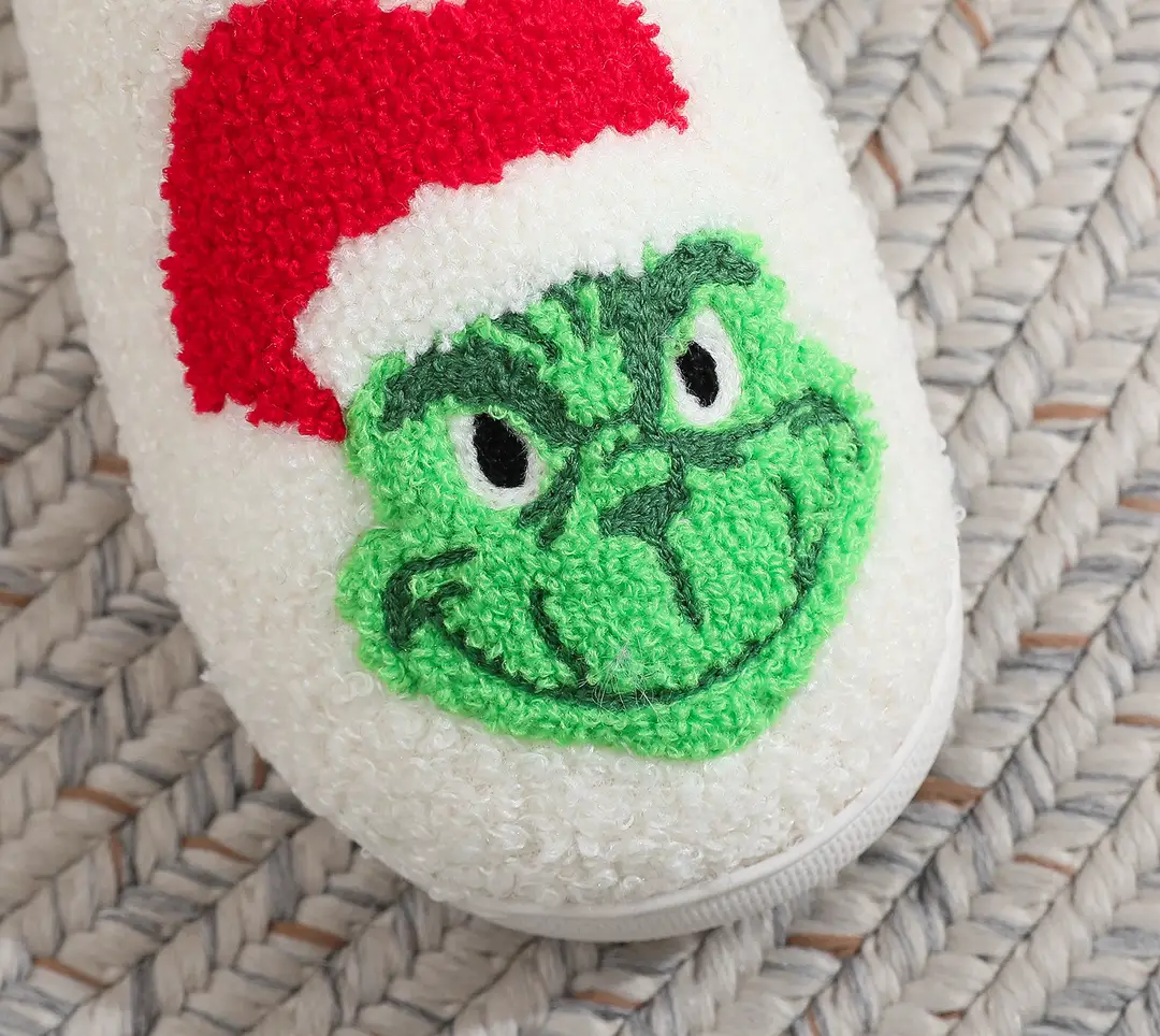 Amazon Grinch balloon Christmas Halloween explosion cotton slippers men and women home winter wool slippers cross-border — feature 5