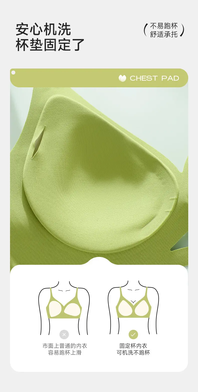 Breathable Seamless Underwear for Women, Push-Up Fixed Cup, Soft Side Support, Beautiful Back, High Elasticity Bra, Soft Support, Side Breast Reduction — feature 2