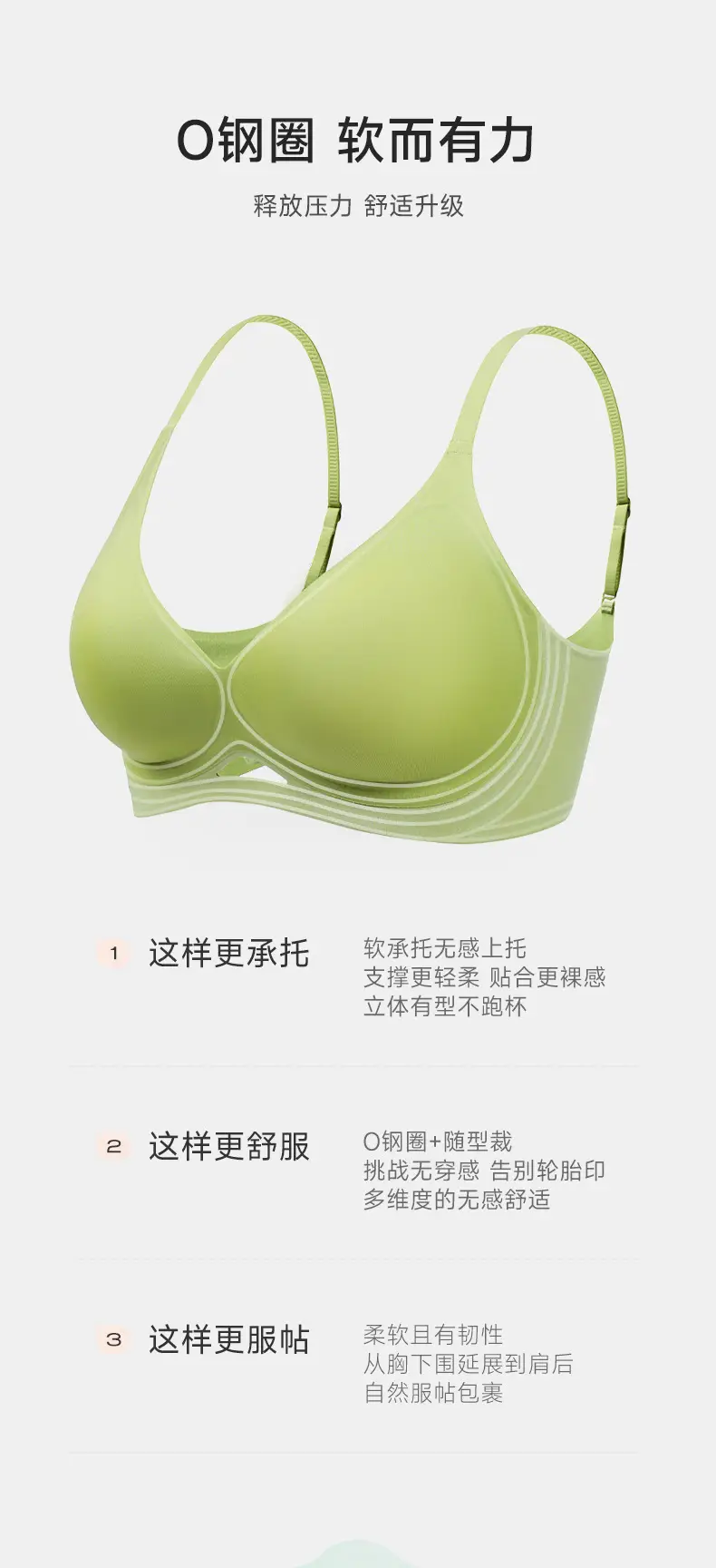 Breathable Seamless Underwear for Women, Push-Up Fixed Cup, Soft Side Support, Beautiful Back, High Elasticity Bra, Soft Support, Side Breast Reduction — feature 4