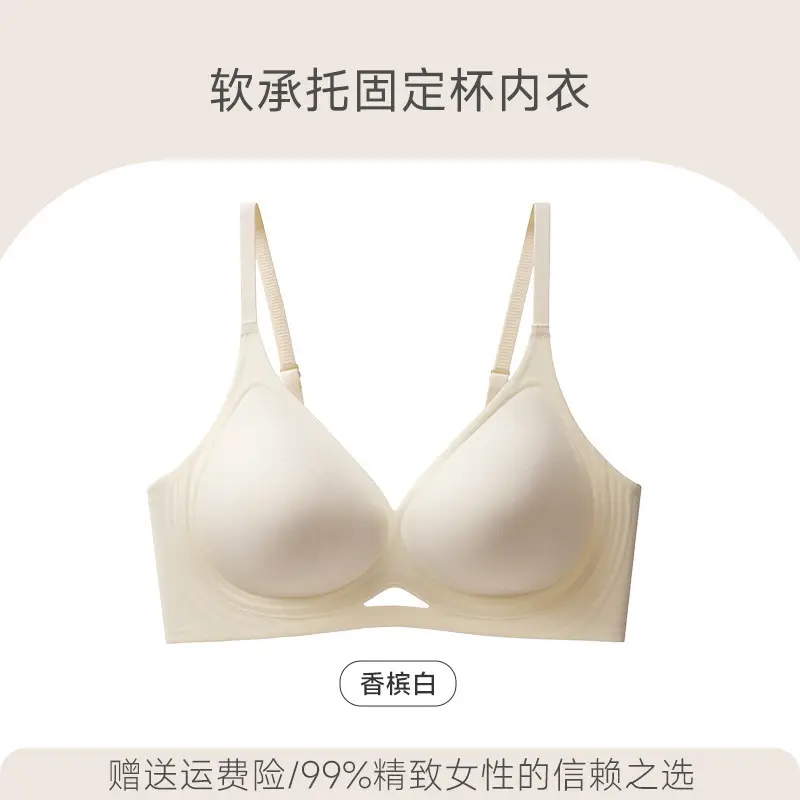 Breathable Seamless Underwear for Women, Push-Up Fixed Cup, Soft Side Support, Beautiful Back, High Elasticity Bra, Soft Support, Side Breast Reduction
