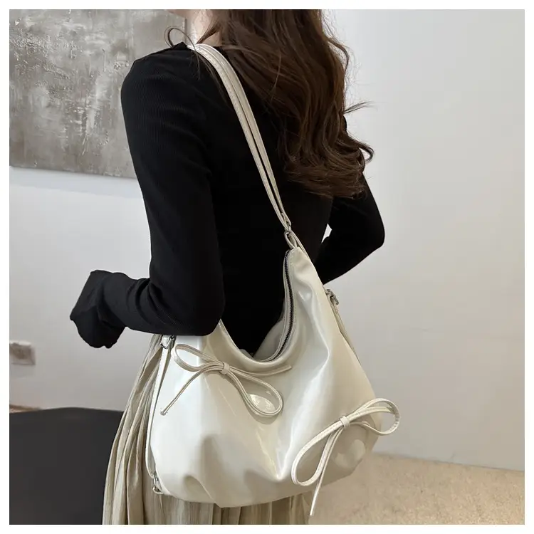 Golden French Style Pleated Shoulder Bag — feature 11