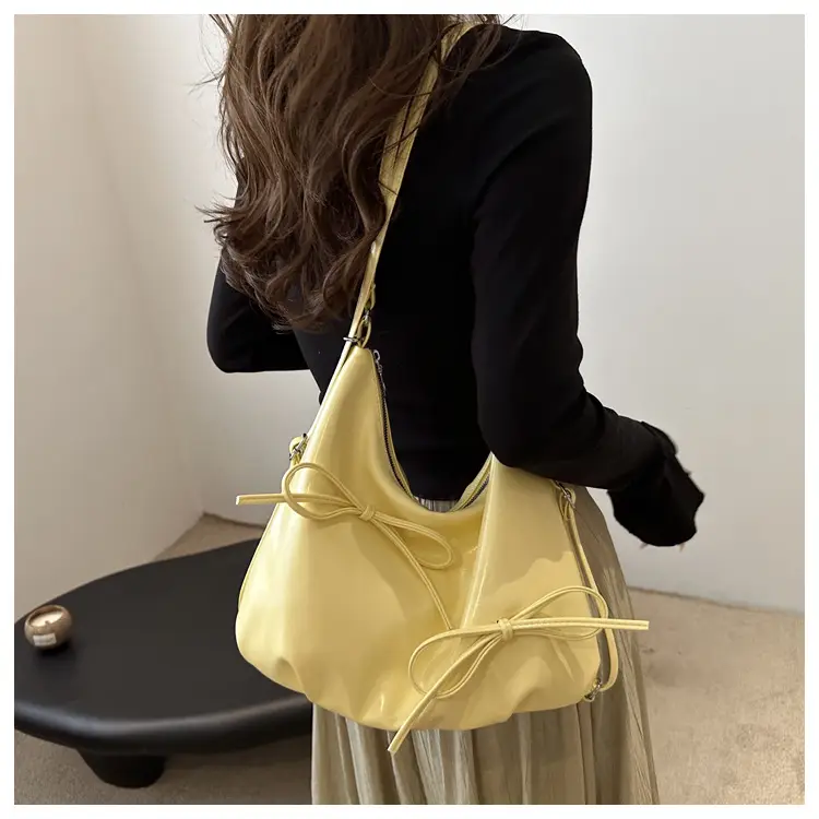 Golden French Style Pleated Shoulder Bag — feature 13