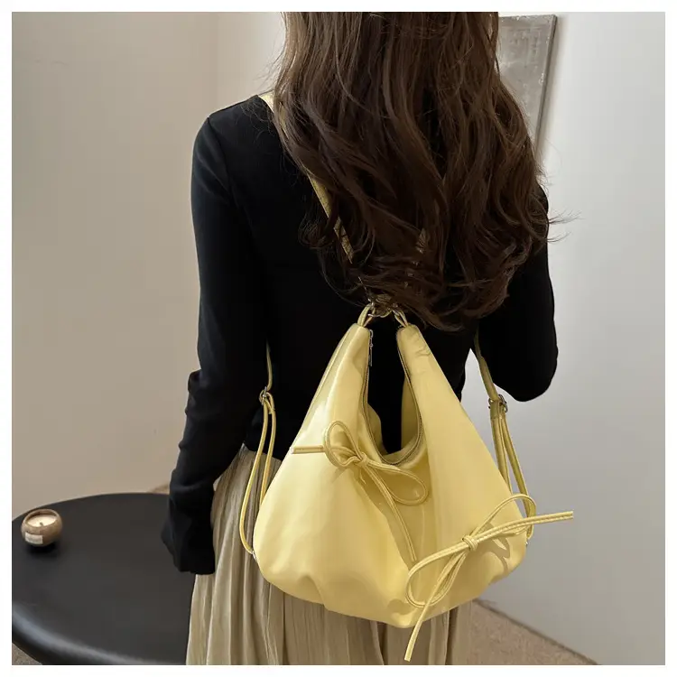 Golden French Style Pleated Shoulder Bag — feature 14