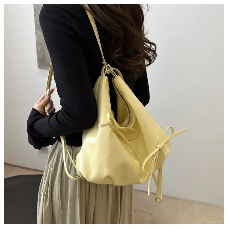 Golden French Style Pleated Shoulder Bag — feature 15