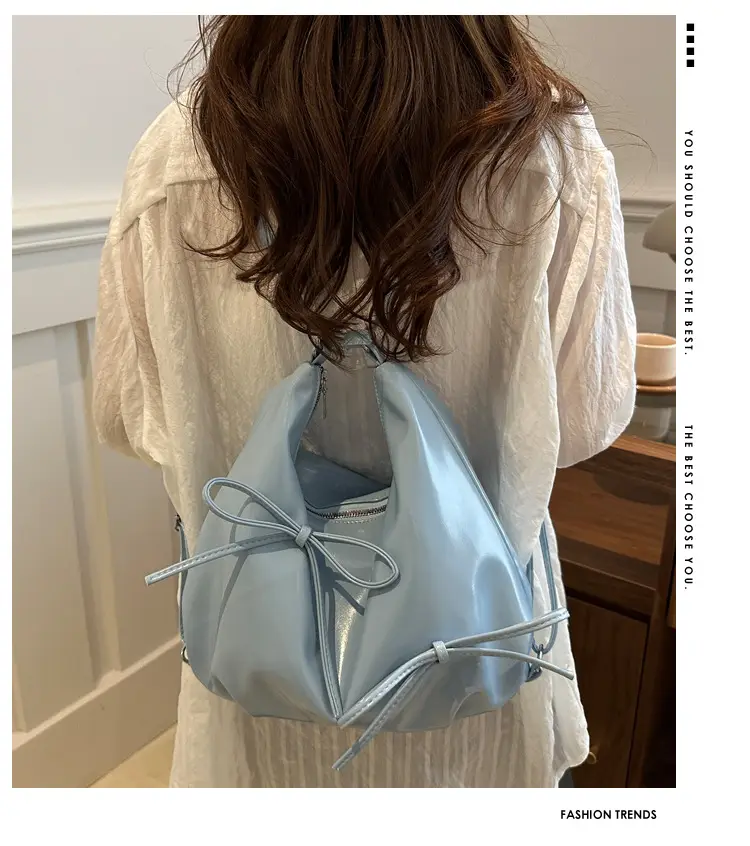 Golden French Style Pleated Shoulder Bag — feature 2