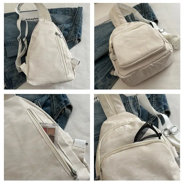 Women's Casual Crossbody Backpack 2024 Solid Color Large Capacity — feature 10
