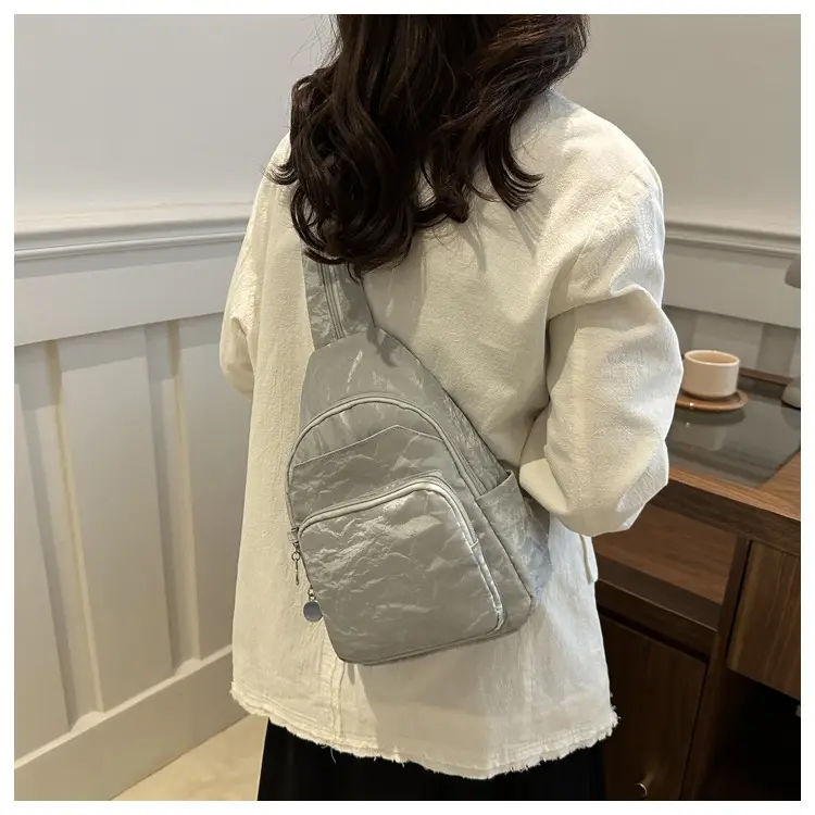 Women's Casual Crossbody Backpack 2024 Solid Color Large Capacity — feature 15
