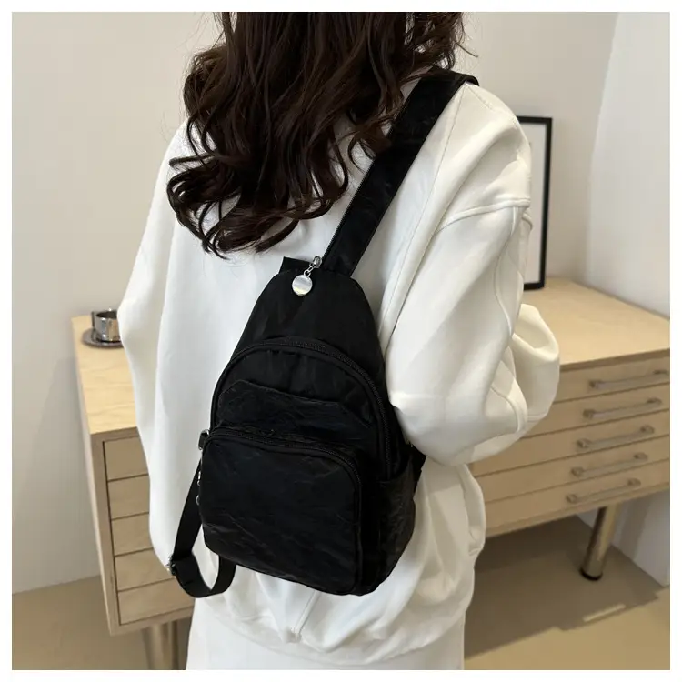 Women's Casual Crossbody Backpack 2024 Solid Color Large Capacity — feature 17