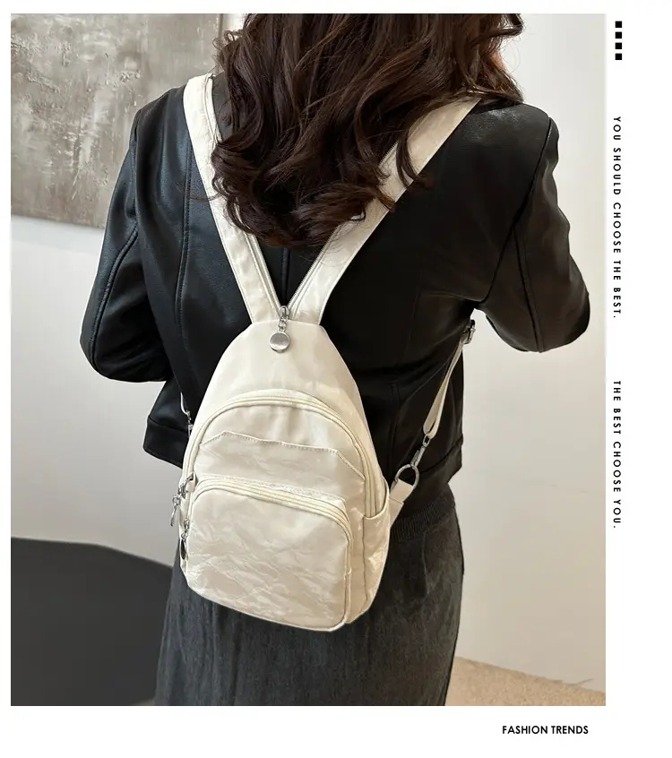 Women's Casual Crossbody Backpack 2024 Solid Color Large Capacity — feature 2