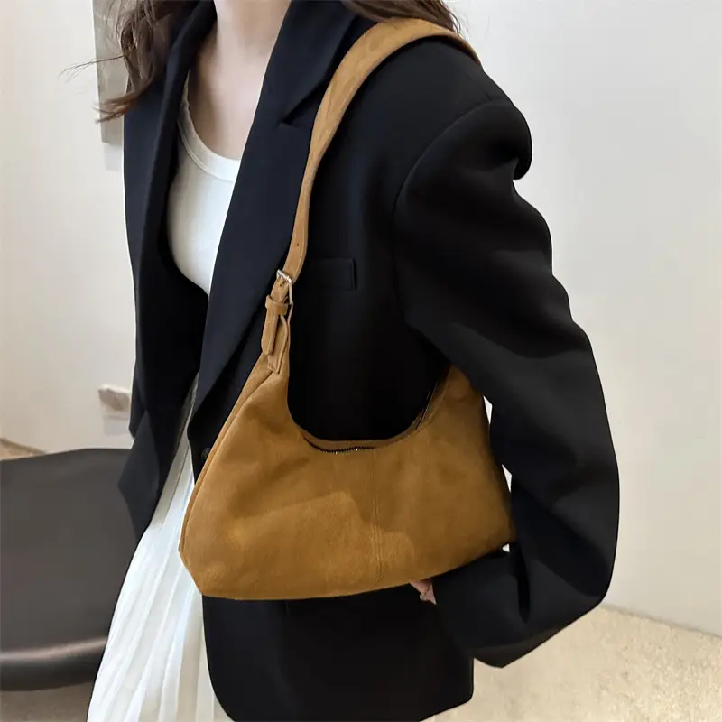 Black Frosted Shoulder Crossbody Bag Large Capacity - Image 7