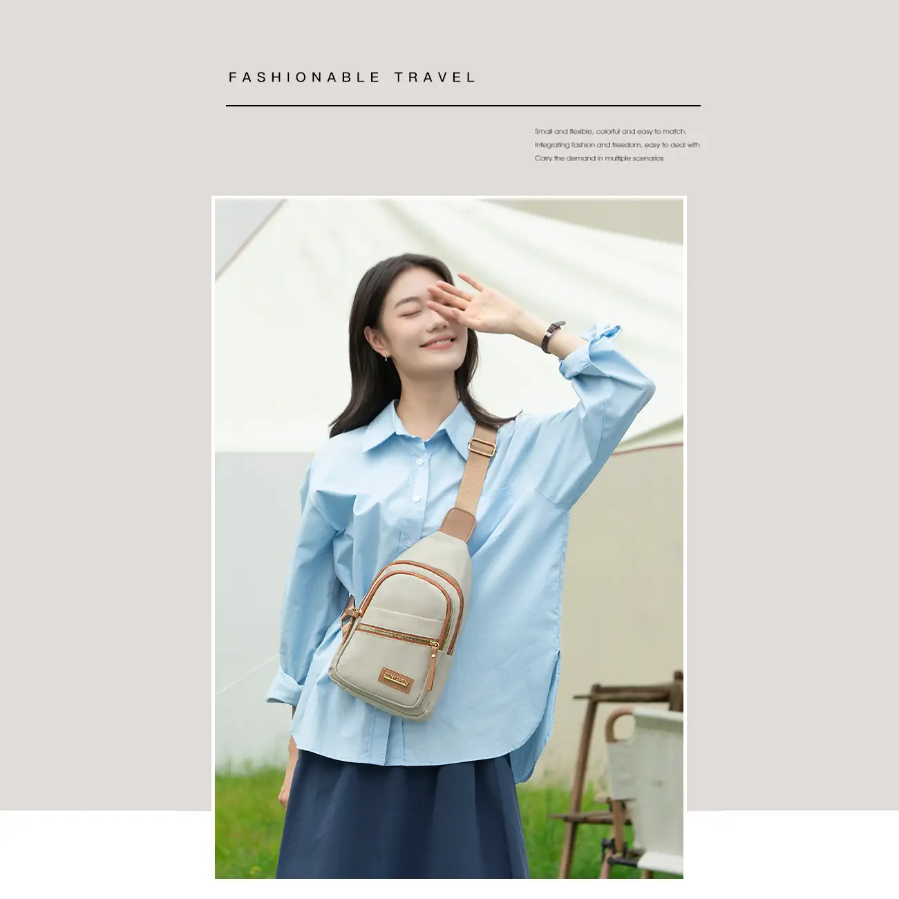 Green Korean Style Multi-layer Chest Bag for Women - Image 11