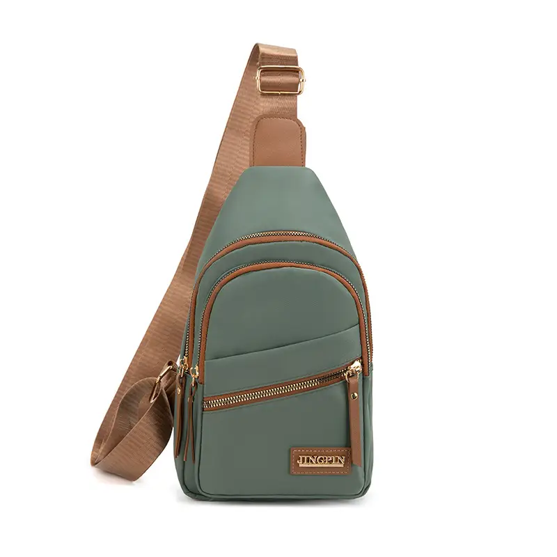 Green Korean Style Multi-layer Chest Bag for Women - Image 4