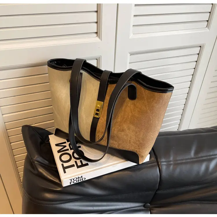 Women Contrast Color Bag Large Capacity Winter Commuter Tote — feature 28