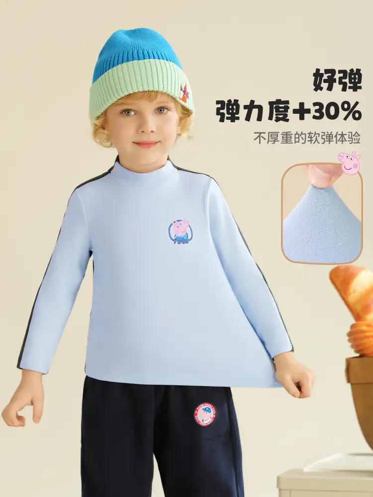 Girls & Boys Winter Purple T-Shirt Set Long Sleeve High Collar - Image 8