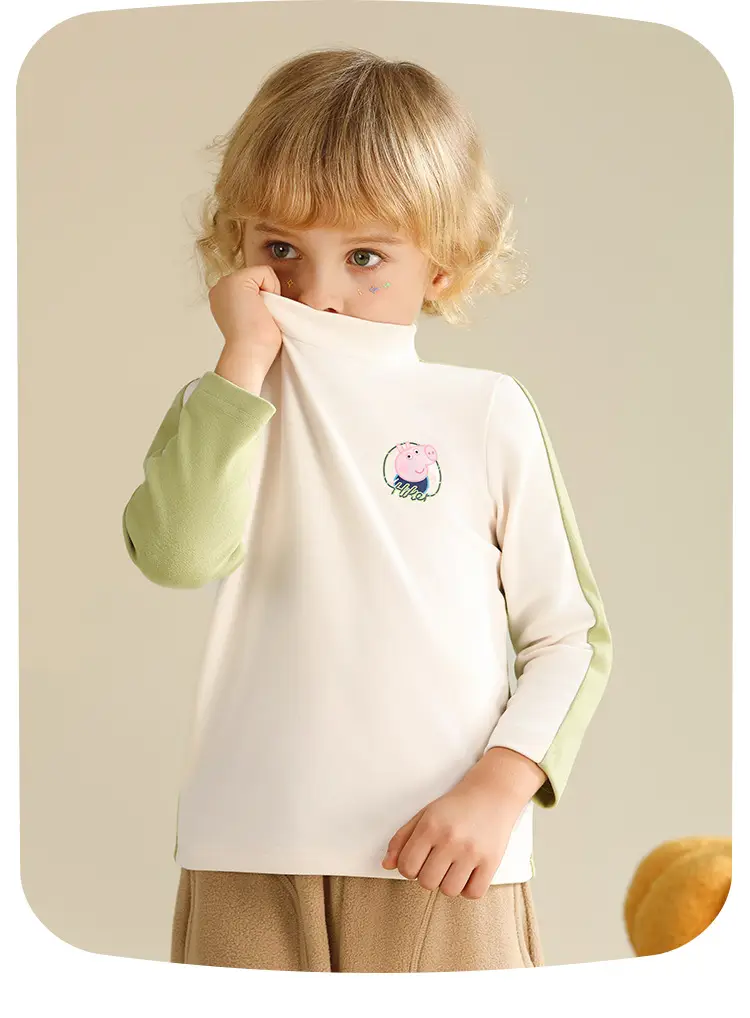 Girls & Boys Winter Purple T-Shirt Set Long Sleeve High Collar — feature 15