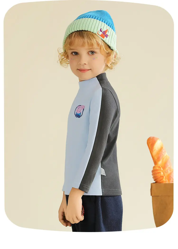 Girls & Boys Winter Purple T-Shirt Set Long Sleeve High Collar — feature 18