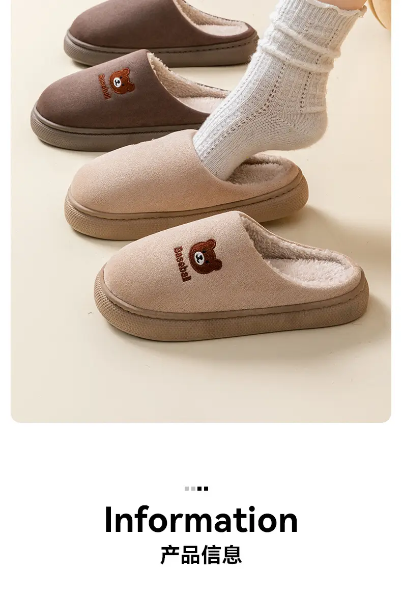 2025 New Bear Shaped Cotton Slippers for Women — feature 4