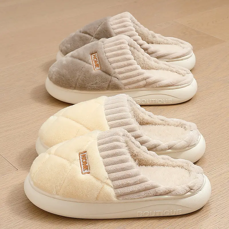 Home Warm Cotton Shoes Thick Bottom Non-slip Couple Slippers Indoor Cotton Shoes Home Men's Winter Cotton Slippers Women's Wholesale - Image 6