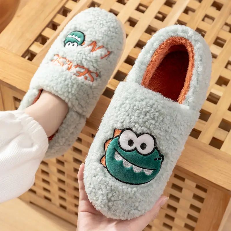 Cute Cotton Moon Slippers Women Winter Warm Indoor Home Wear