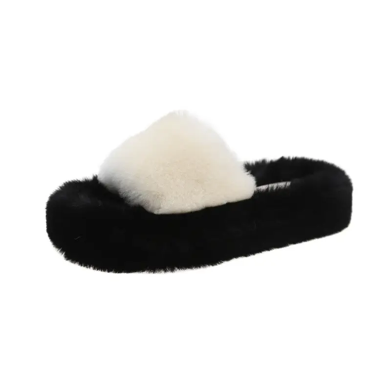 Wear Thick-Soled Real Fur Slippers for Women 2024 Summer and Autumn New Style Indoor Home Air-Conditioned Room Lazy One-Word Cotton Slippers — feature 29