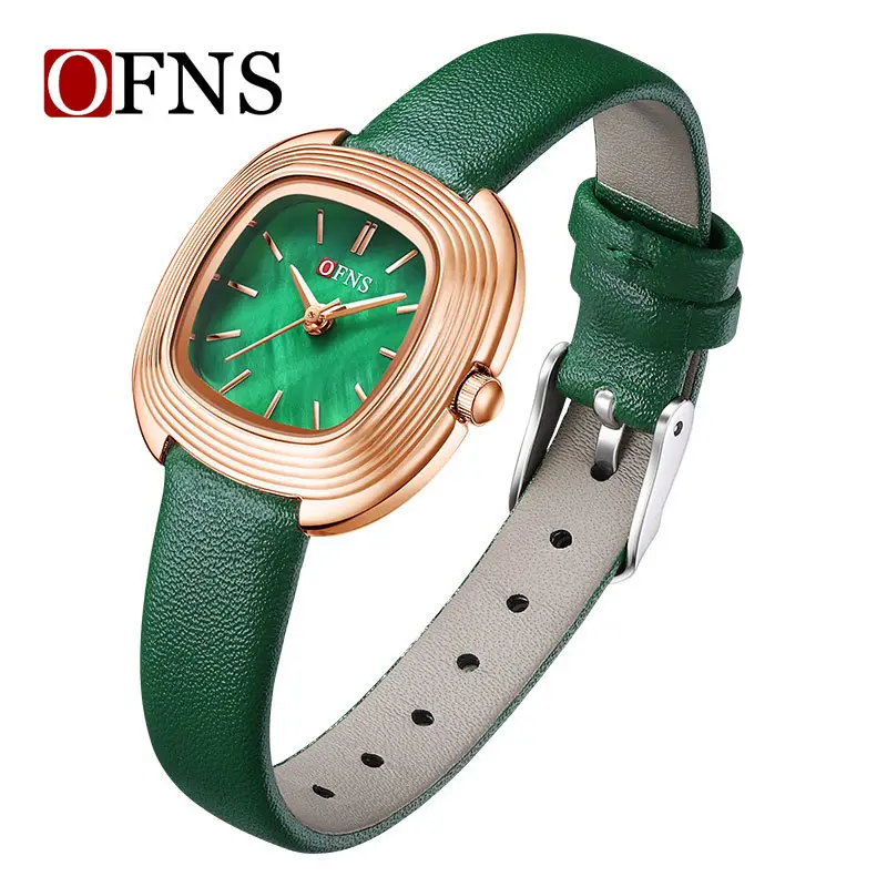 Women's Quartz Watch with Black Belt Strap and Steel Case