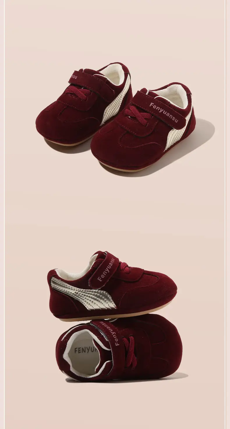 Maroon Soft-Soled Baby Shoes for 0-12 Months — feature 23