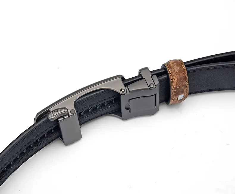 Men's Brown Croc Belt with Automatic Buckle — feature 10