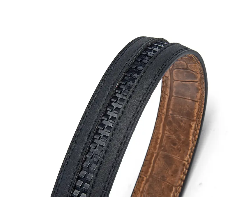 Men's Brown Croc Belt with Automatic Buckle — feature 11