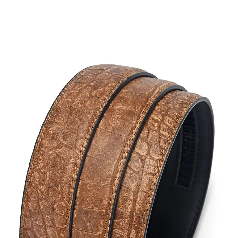 Men's Brown Croc Belt with Automatic Buckle — feature 12